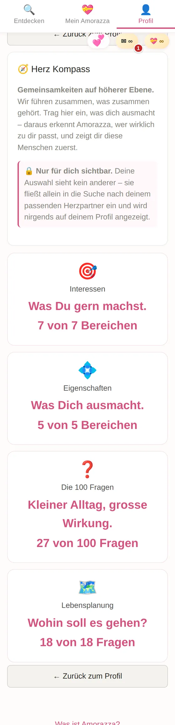 Der Herz-Kompass: Interessen, Eigenschaften, die 100 Fragen und Lebensplanung